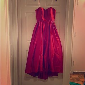 Crimson Red Silk Prom Dress
